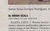 Sentinel news article page 1
