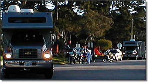 Lance running inbetween cavalcade